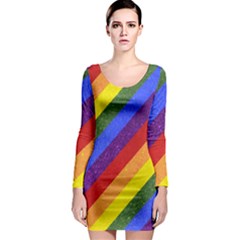 Lgbt Pride Motif Flag Pattern 1 Long Sleeve Bodycon Dress