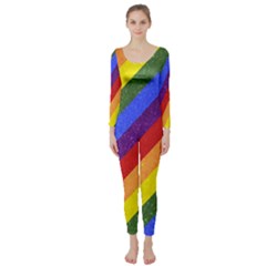 Lgbt Pride Motif Flag Pattern 1 Long Sleeve Catsuit