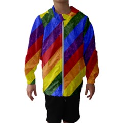 Lgbt Pride Motif Flag Pattern 1 Kids  Hooded Windbreaker