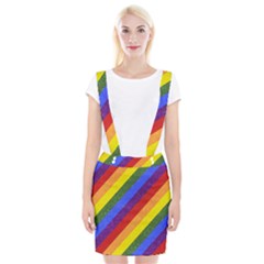 Lgbt Pride Motif Flag Pattern 1 Braces Suspender Skirt by dflcprintsclothing