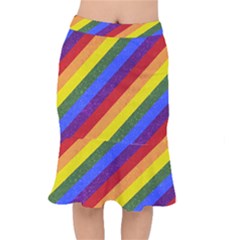 Lgbt Pride Motif Flag Pattern 1 Short Mermaid Skirt by dflcprintsclothing