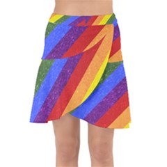 Lgbt Pride Motif Flag Pattern 1 Wrap Front Skirt