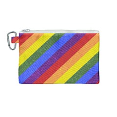 Lgbt Pride Motif Flag Pattern 1 Canvas Cosmetic Bag (medium) by dflcprintsclothing