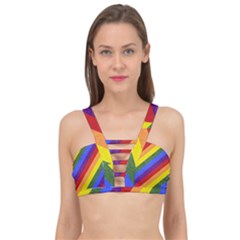 Lgbt Pride Motif Flag Pattern 1 Cage Up Bikini Top by dflcprintsclothing