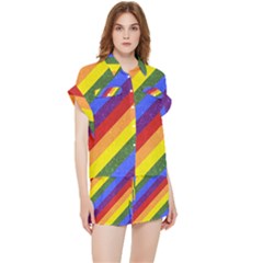 Lgbt Pride Motif Flag Pattern 1 Chiffon Lounge Set