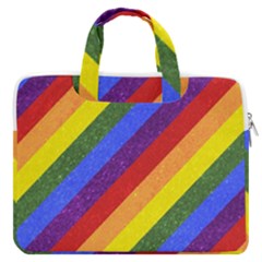 Lgbt Pride Motif Flag Pattern 1 Macbook Pro Double Pocket Laptop Bag (large) by dflcprintsclothing