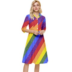 Lgbt Pride Motif Flag Pattern 1 Classy Knee Length Dress