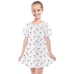 Robots Polka 5x5 Kids  Smock Dress