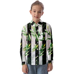 Minimal Stripes Pattern Kids  Long Sleeve Shirt