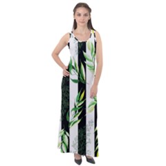 Minimal Stripes Pattern Sleeveless Velour Maxi Dress by designsbymallika