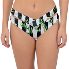 Minimal Stripes Pattern Double Strap Halter Bikini Bottom