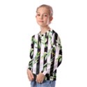 Minimal Stripes Pattern Kids  Long Sleeve Tee with Frill  View2