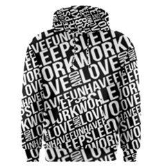 Sleep Work Love And Have Fun Typographic Pattern Men s Core Hoodie by dflcprintsclothing