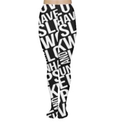 Sleep Work Love And Have Fun Typographic Pattern Tights by dflcprintsclothing