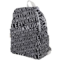 Sleep Work Love And Have Fun Typographic Pattern Top Flap Backpack by dflcprintsclothing