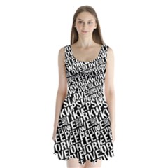 Sleep Work Love And Have Fun Typographic Pattern Split Back Mini Dress  by dflcprintsclothing