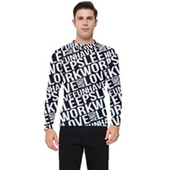 Sleep Work Love And Have Fun Typographic Pattern Men s Long Sleeve Rash Guard