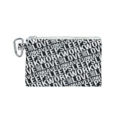 Sleep Work Love And Have Fun Typographic Pattern Canvas Cosmetic Bag (small) by dflcprintsclothing