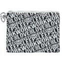 Sleep Work Love And Have Fun Typographic Pattern Canvas Cosmetic Bag (XXL) View1