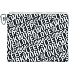 Sleep Work Love And Have Fun Typographic Pattern Canvas Cosmetic Bag (xxxl)