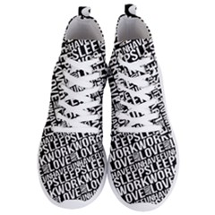 Sleep Work Love And Have Fun Typographic Pattern Men s Lightweight High Top Sneakers by dflcprintsclothing