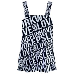 Sleep Work Love And Have Fun Typographic Pattern Kids  Layered Skirt Swimsuit by dflcprintsclothing