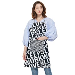 Sleep Work Love And Have Fun Typographic Pattern Pocket Apron by dflcprintsclothing