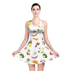 Fruits, Vegetables And Berries Reversible Skater Dress by SychEva