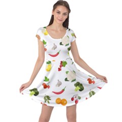 Fruits, Vegetables And Berries Cap Sleeve Dress by SychEva