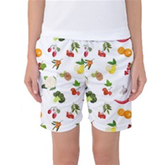 Fruits, Vegetables And Berries Women s Basketball Shorts by SychEva