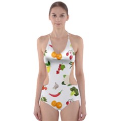 Fruits, Vegetables And Berries Cut-out One Piece Swimsuit by SychEva