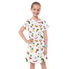 Fruits, Vegetables And Berries Kids  Drop Waist Dress by SychEva