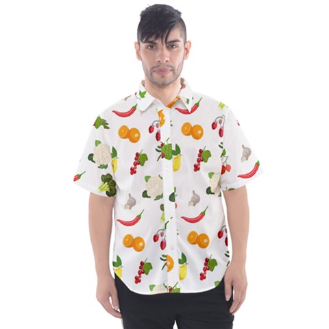 Fruits, Vegetables And Berries Men s Short Sleeve Shirt by SychEva