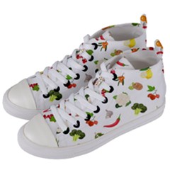 Fruits, Vegetables And Berries Women s Mid-top Canvas Sneakers by SychEva