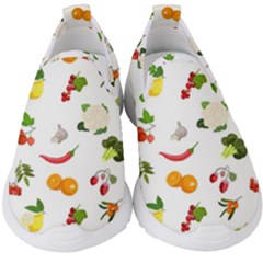 Fruits, Vegetables And Berries Kids  Slip On Sneakers by SychEva