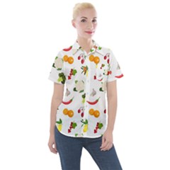 Fruits, Vegetables And Berries Women s Short Sleeve Pocket Shirt