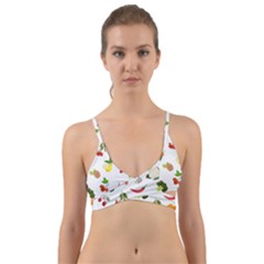 Fruits, Vegetables And Berries Wrap Around Bikini Top by SychEva