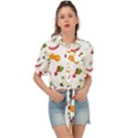 Fruits, Vegetables And Berries Tie Front Shirt  View1