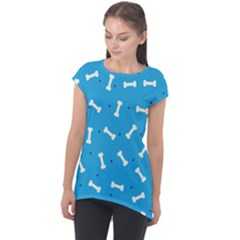 Dog Love Cap Sleeve High Low Top by designsbymallika