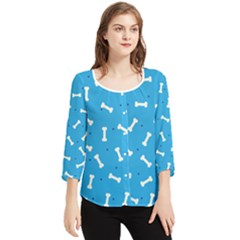 Dog Love Chiffon Quarter Sleeve Blouse