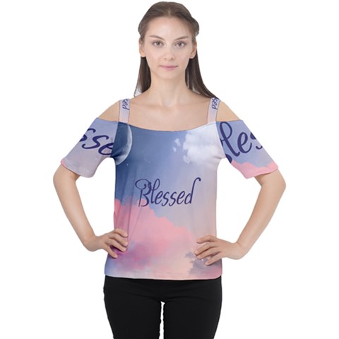 Blessed Cutout Shoulder Tee by designsbymallika