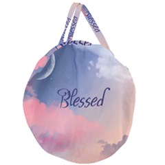 Blessed Giant Round Zipper Tote by designsbymallika