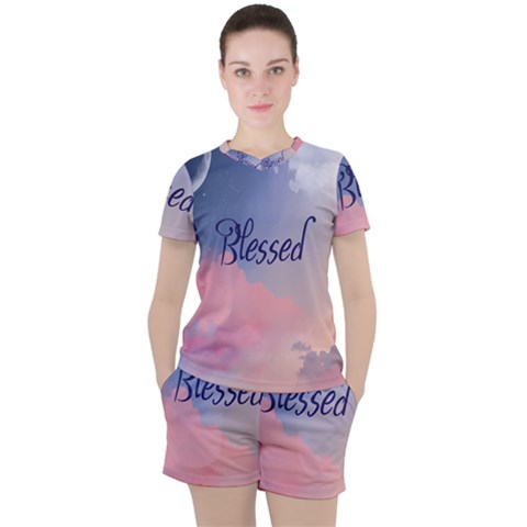 Blessed Women s Tee And Shorts Set by designsbymallika