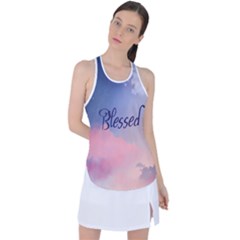 Blessed Racer Back Mesh Tank Top by designsbymallika