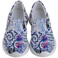 Blue Pastel Print Kids Lightweight Slip Ons by designsbymallika