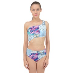 Blue Wavespastel Spliced Up Two Piece Swimsuit by designsbymallika