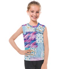 Blue Wavespastel Kids  Mesh Tank Top by designsbymallika