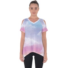 Evening Sky Love Cut Out Side Drop Tee by designsbymallika