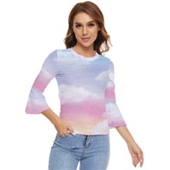 Evening Sky Love Bell Sleeve Top