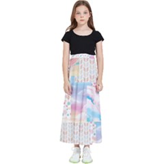 Pastel Love Kids  Flared Maxi Skirt by designsbymallika